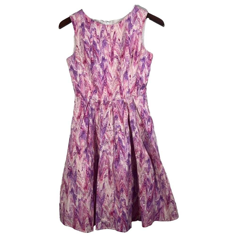 Modcloth Myrtlewood Pin Up Small Retro Pink Purple Dress Size XS